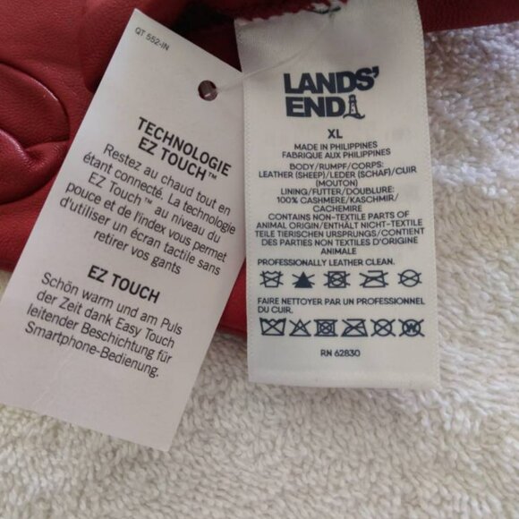 NWT Women's EZ Touch Screen Cashmere Lined Leather Gloves Red Sz XL - Picture 4 of 4